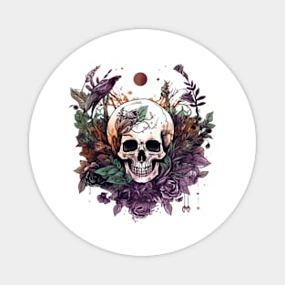 spooky goblincore skull Magnet